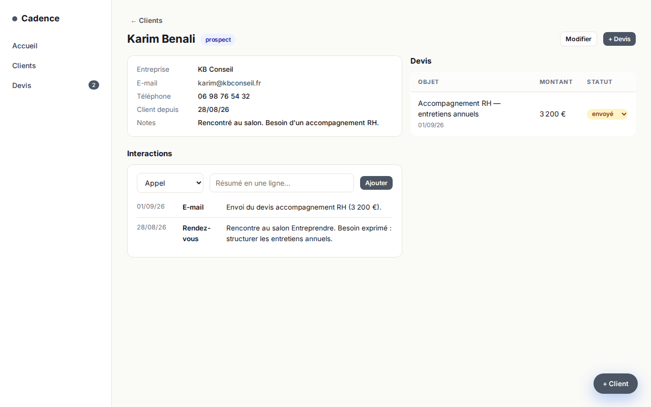 L'application en ligne avec sa base de données